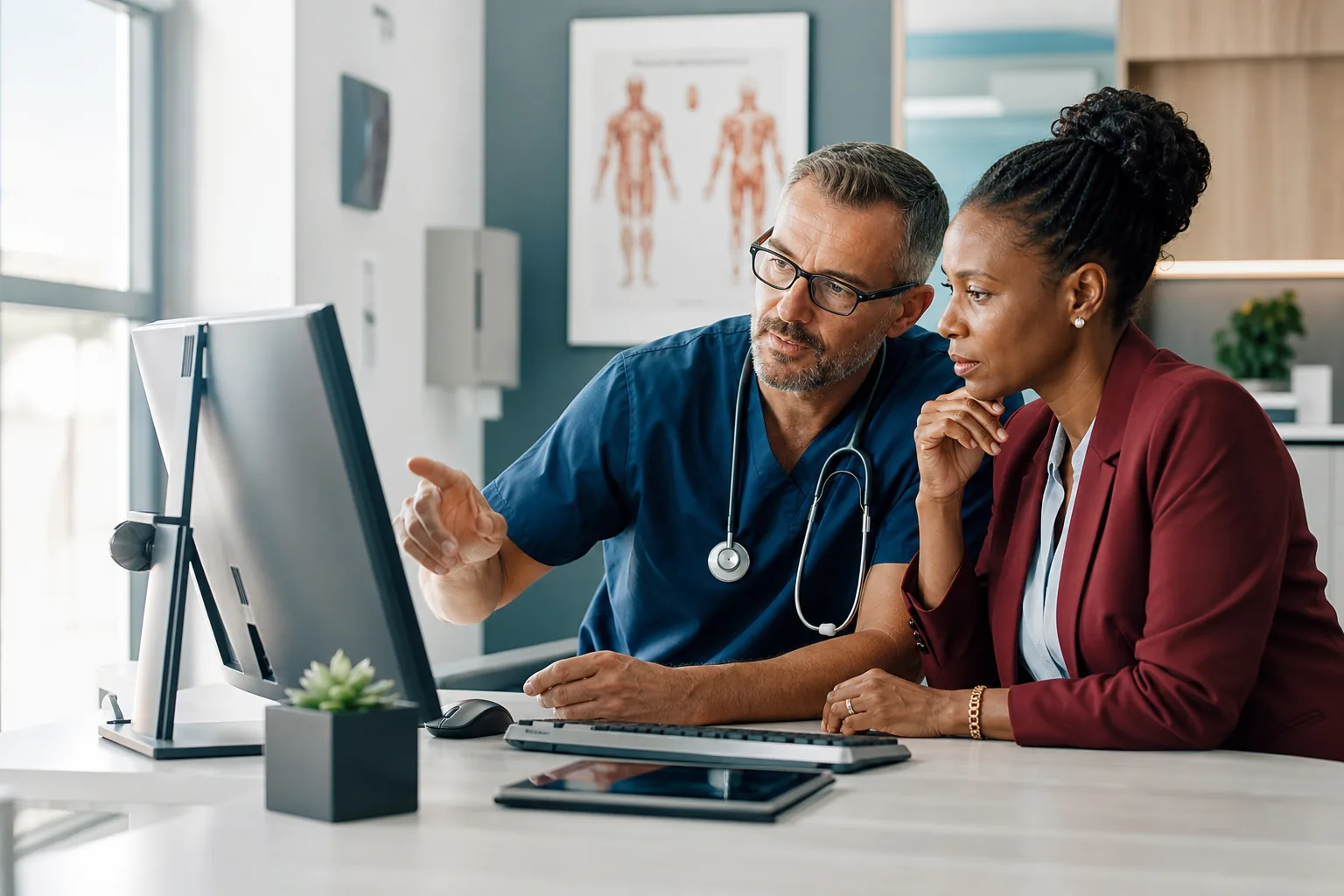 Healthcare team reviewing a telehealth workflow